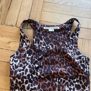 Veronica Beard Animal Print Racerback Cropped Tank